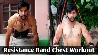 Chest Workout with Resistance Band  Chest Workout At Home Saini Fitness Home [upl. by Pembrook]