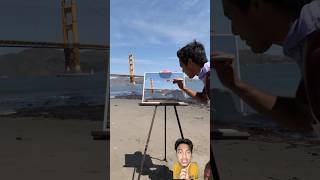 MELUKIS JEMBATAN beach goldengatebridge redgate painting ngeshortsdulu [upl. by Pesvoh]