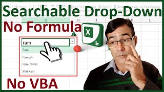 Searchable Drop Down list in excel without formula and VBA  NEW Searchable Drop Down List in Excel [upl. by Jeanie640]