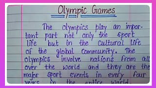 Essay On Olympic Games In English l Olympic Games Essay In English l Olympics l Essay On Olympic l [upl. by Adyeren300]