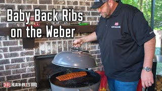 How to Cook Ribs on a Charcoal Grill  Baby Back Ribs on the Weber Kettle Grill [upl. by Esiouqrut]