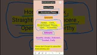 aboveboard honest synonyms amp meaning englishvocabulary shortsvideo shorts [upl. by Emirac]