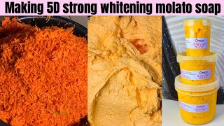 How to make 5D strong whitening molato soapbest whitening soap that you can use without lotion [upl. by Galven890]