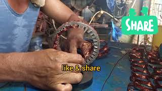 How to rewindtruck alternator stator 24Vdodznb238subscribe [upl. by Edgar]