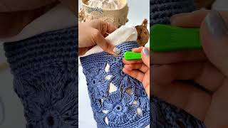 How to make a crochet bag크로 셰 뜨개질 가방을 만드는 방법 かぎ針編みのバッグを作るには Tığ işi çanta nasıl yapılırcrochet [upl. by Oht]