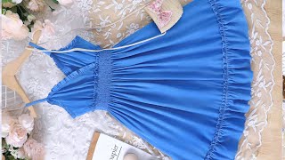 Beautiful Anrakha Style Shirred Waist Trendy Baby Frock Cutting and Stitching  DIY Easy Baby Frock [upl. by Orban450]