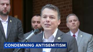 Leaders decry antisemitism after vandalism at historic Philadelphia synagogue [upl. by Ynoffit]