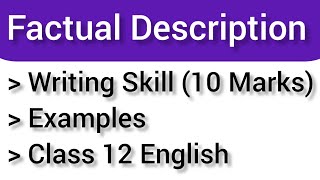 Factual Description In EnglishFactual Description On Planting Saplings FactualDescriptionClass12 [upl. by Krissie]