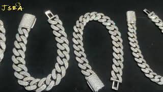 High Quality 6mm Cuban Chain Men Moissanite 925 Silver Hip Hop Jewelry [upl. by Duer784]