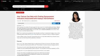 How Tanium Threat Response Can Manage the Kaseya Vulnerability in Less Than 3 Minutes [upl. by Cower521]