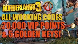 Borderlands 3 All Working VIP amp Shift Codes  Over 20000 Points amp 5 Golden Keys [upl. by Thistle914]