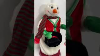 Gemmy Spinning Snowflake Snowman Red Vest Green Trim On Low Batteries [upl. by Hemminger658]