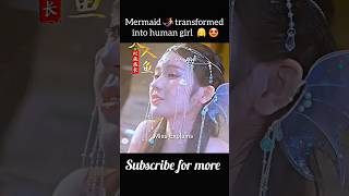 Mermaid 🧜‍♀️ transformed into human girl 👱‍♀️  Chinese Drama Explained  shorts hindi explained [upl. by Lanie]