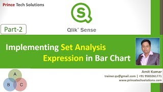 Qlik Sense Tutorial  Implementing Set Analysis Expression in Bar Chart Part2 [upl. by Ahsilef935]