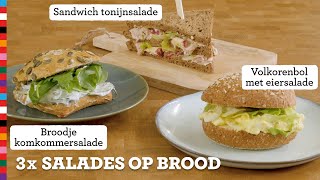 3x salades  Gezond broodbeleg  Voedingscentrum [upl. by Longtin]