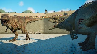 TYRANNOSAURUS REX vs LARGE HERBIVORE amp CARNIVORE ON ISLA NUBLAR  Jurassic World Evolution 2 PART 3 [upl. by Castor]