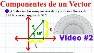 CÓMO ENCONTRAR LAS COMPONENTES DE UN VECTOR VERTICAL Y HORIZONTAL 2 [upl. by Neri]