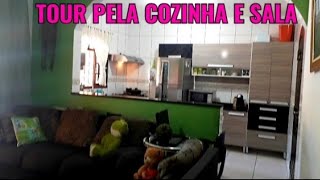 SALA E COZINHA CONJUGADA PEQUENA Tour Pela Cozinha Conjugada Com a Sala [upl. by Zamir892]