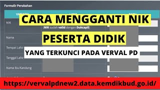 Cara Mengubah NIK yang Terkunci pada Verval PD [upl. by Basset584]