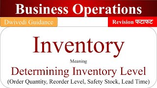 Inventory management Inventory level lead time reorder point buffer stock Business Operations [upl. by Iffar]