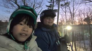 阿丹寶哥哥滑雪  Aidan snowboards with Aislyn and Dad [upl. by Noeht]