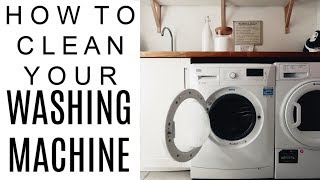 HOW TO CLEAN YOUR WASHING MACHINE  QUICK AND EASY CLEANING [upl. by Eimarej17]