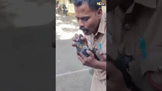 HEROIC OFFICER SAVES ELECTROCUTED CROW WITH CPR IN COIMBATORE TAMIL NADU [upl. by Arissa]