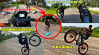 Circle wheelie full practice😈biker reaction my stundstuntbikeviralvideosridermotovlog [upl. by Yblocaj]