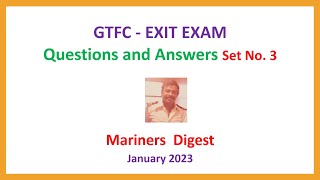 GTFC  EXIT EXAM  Questions and Answers Set No 3 [upl. by Carlene]