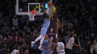 Ja Morants Head Touches The Backboard On INSANE TwoHand Block😲 [upl. by Neret515]