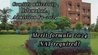 Comsats University admission Fa2024  CUI ampCUI Lahore Merit formula Jobandstudyhub [upl. by Proudlove]