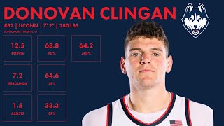 Donovan Clingan  2024 NBA Draft Scouting Highlights  UConn [upl. by Bonneau238]