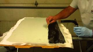 laying up a fiberglass sheet [upl. by Neetsyrk]