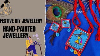 Beautiful Handpainted jewellery diy ❤️ watch now dont forget to subscribe 😊 [upl. by Clint]