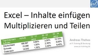 Excel  399  Über Inhalte einfügen mit ganzen Bereichen multiplizieren [upl. by Ayanahs]