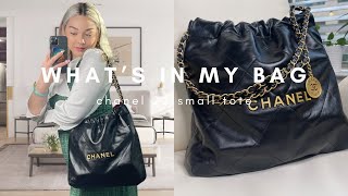 WHAT’S IN MY BAG 2022  Chanel 22 Small Tote Bag [upl. by Declan]