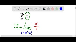 Use the ratio test to determine whether ∑n1∞ an converges where an is given i… [upl. by Celina]