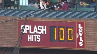 Lamonte Wade Jr hits McCovey Cove for splash hit 100 [upl. by Melamed167]