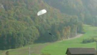 Hang gliding rescue parachute opening [upl. by Eenafit]