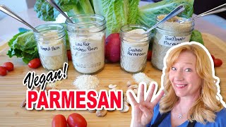 Delicious Vegan Parmesan Cheese  4 Easy Recipes including Low Fat and NutFree [upl. by Neltiac]