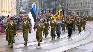 Estonian Independence Day Military Parade in Tallinn 2422024 4K [upl. by Toor]