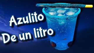 Azulito de un Litro  Pitufo  Blue  Bebidas con vodkacurazao  Bebidas para negocio o fiesta 😋🫐 🐟 [upl. by Anitreb]