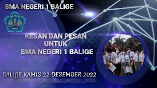 KESAN DAN HARAPAN UNTUK SMAN 1 BALIGE 2022 [upl. by Koball]