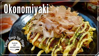 How to make delicious Okonomiyaki Japanese savory pancake stepbystep guide [upl. by Adnalohs]