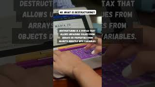 What is Destructuring reactjsinterviewquestions javascript frontendinterview [upl. by Leonardo509]