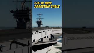 FA18 Carrier Landing Fail  Missed Arresting Cable [upl. by Llenrod]