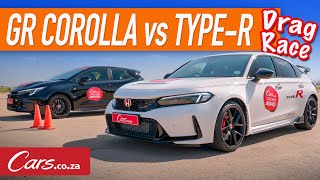 Toyota GR Corolla vs Civic TypeR Drag Race Best of three and rolling start manual vs manual [upl. by Nageem]