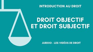 Droit objectif et droit subjectif définition et exemples  Cours de droit [upl. by Nailluj]