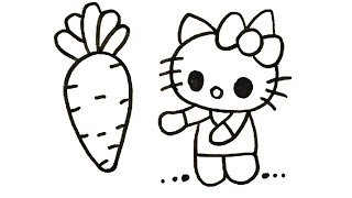 Hello Kitty Drawing Painting and Coloring for Kids amp Toddlers 7 [upl. by Syhr175]