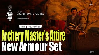 Ghost Of Tsushima New Game Plus  Archery Masters Attire New Armour Worn By Sensei Ishikawa [upl. by Suirradal806]